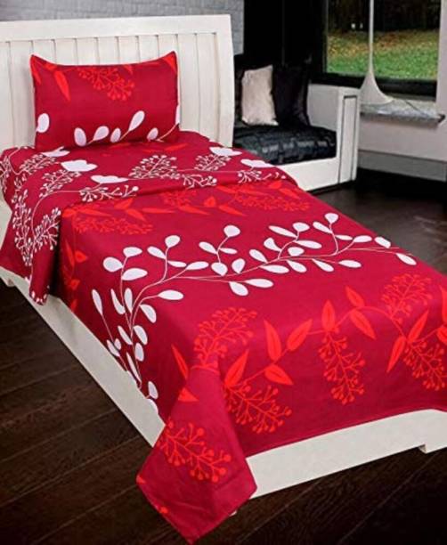 Spring Board 104 TC Cotton Single Solid Flat Bedsheet