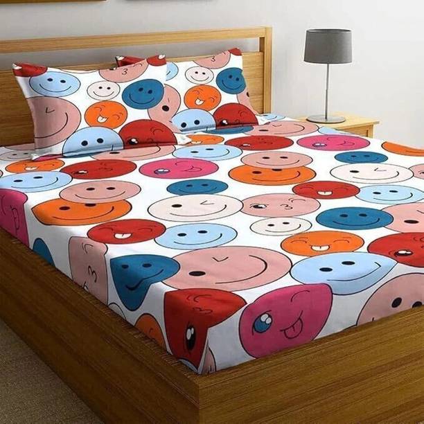 ISHANK FAB Cotton King Fitted (Elastic) 244 TC Cartoon ...