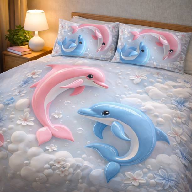 YOGITA FAB Cotton King Flat 220 TC Animal 1 Bedsheet