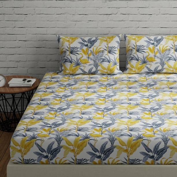 Huesland 144 TC Cotton Double Striped Flat Bedsheet