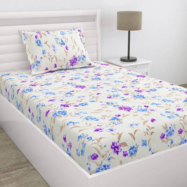 haus & kinder 120 TC Microfiber Single Floral Flat Bedsheet
