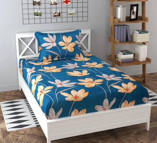 UBC Cotton Blend Single Flat 210 TC Floral 1 Summer Bedsheet