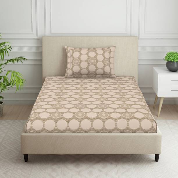 Welspun 120 TC Polycotton Single Floral Flat Bedsheet