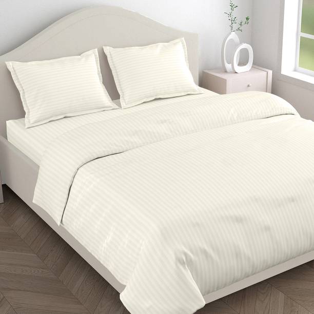haus & kinder 210 TC Cotton King Striped Flat Bedsheet