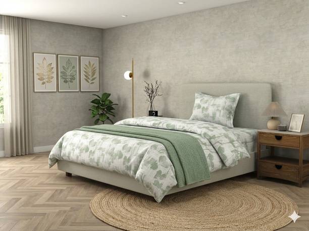 Bombay Dyeing Cotton Single Flat 180 TC Printed 2 Bedsheets with 2 Pillow Covers