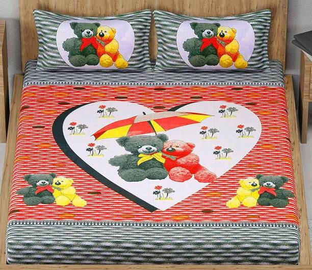 Homeline 104 TC Cotton Double Jaipuri Prints Flat Bedsheet