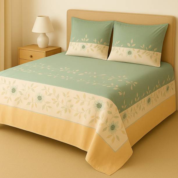RRC 144 TC Microfiber King Printed Flat Bedsheet