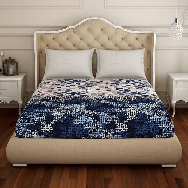 SPACES Cotton Double Flat 210 TC Printed Bedsheet