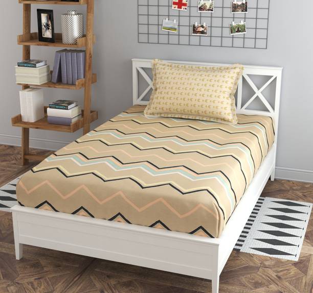 Mafatlal 180 TC Microfiber Single Abstract Flat Bedsheet