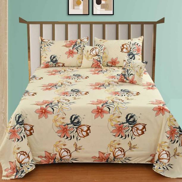 EVERLUSH Cotton King Flat 300 TC Printed Bedsheet