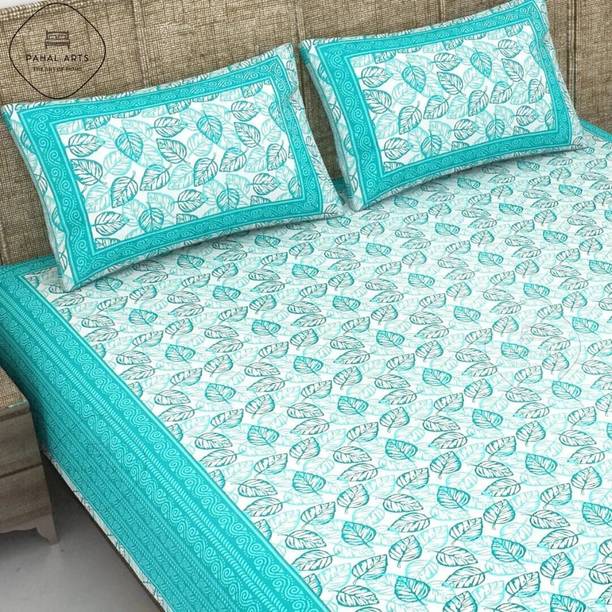PahalArts Cotton Double Flat 144 TC Jaipuri Prints Bedsheet