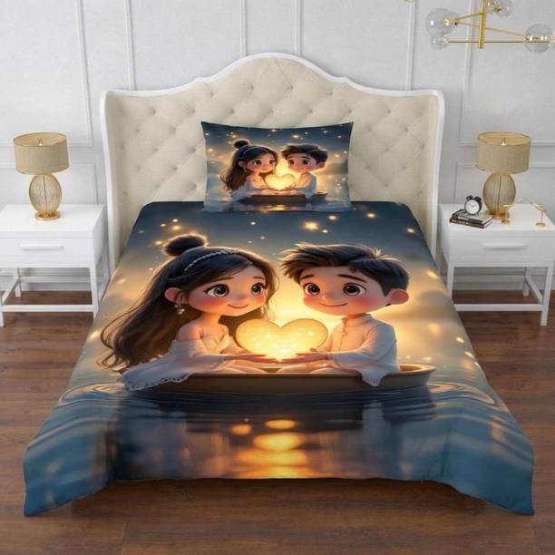 VIRAAJ TEXTILE Cotton Blend Single Flat 220 TC Solid 1 Summer Bedsheet