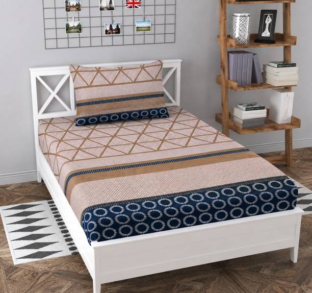 BLUEDOT Cotton Single Flat 200 TC Floral 1 Summer Bedsheet