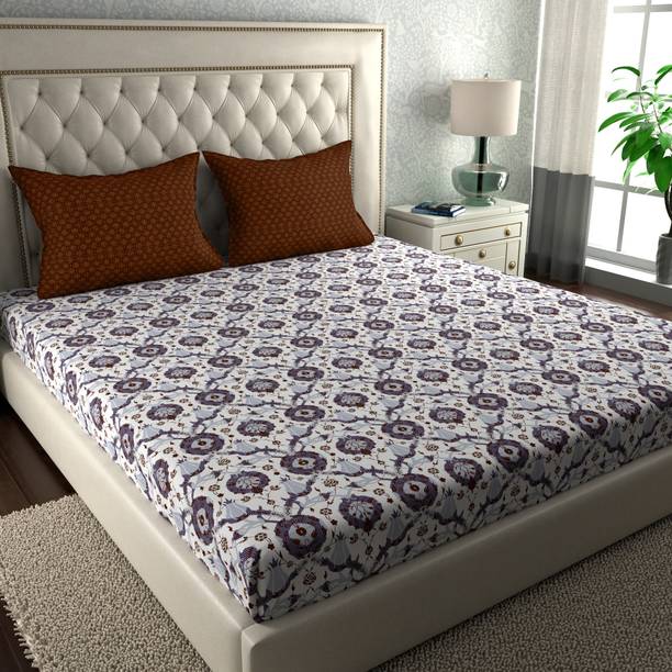 TRIDENT 120 TC Cotton Double Motifs Flat Bedsheet