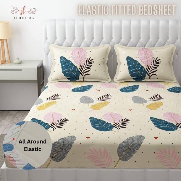 HIDECOR 250 TC माइक्रोफ़ाइबर फ्लोरल बेडशीट