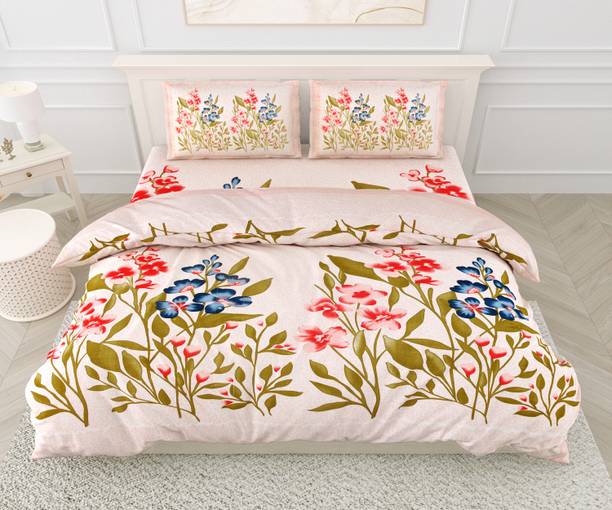CottoNaps 250 TC Cotton King Floral Flat Bedsheet