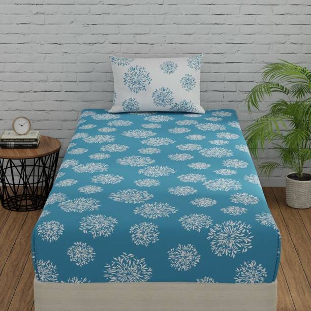 Huesland Cotton Single Flat 144 TC Geometric Bedsheet