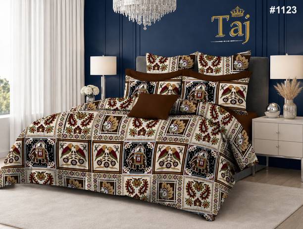 Ramvika Looms Cotton Double Flat 310 TC Printed 1 Summer Bedsheet with 2 Pillow Covers