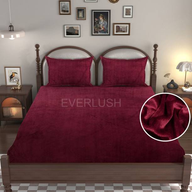 EVERLUSH Velvet King Fitted (Elastic) 400 TC Floral Bedsheet