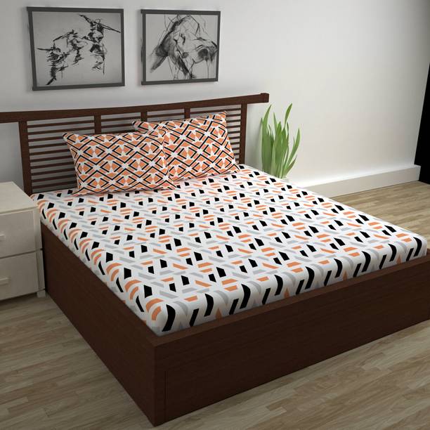 Divine Casa Cotton Double Flat 144 TC Floral Bedsheet