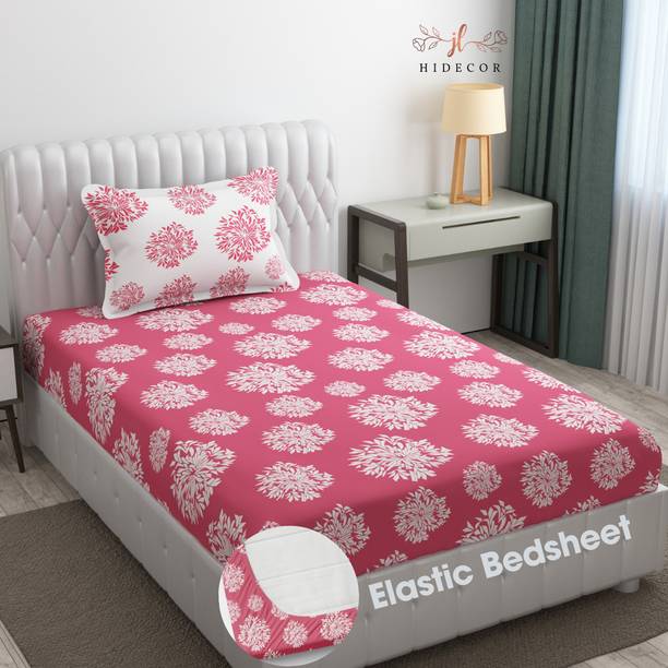 HIDECOR 280 TC Microfiber Single Polka Fitted (Elastic) Bedsheet