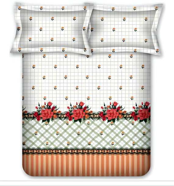 Bombay Dyeing 200 TC Cotton King Floral Flat Bedsheet