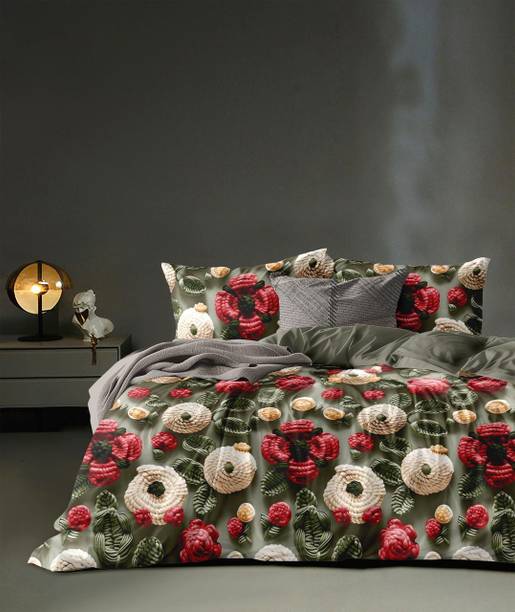 Goodrik Cotton King Flat 300 TC Floral Bedsheet