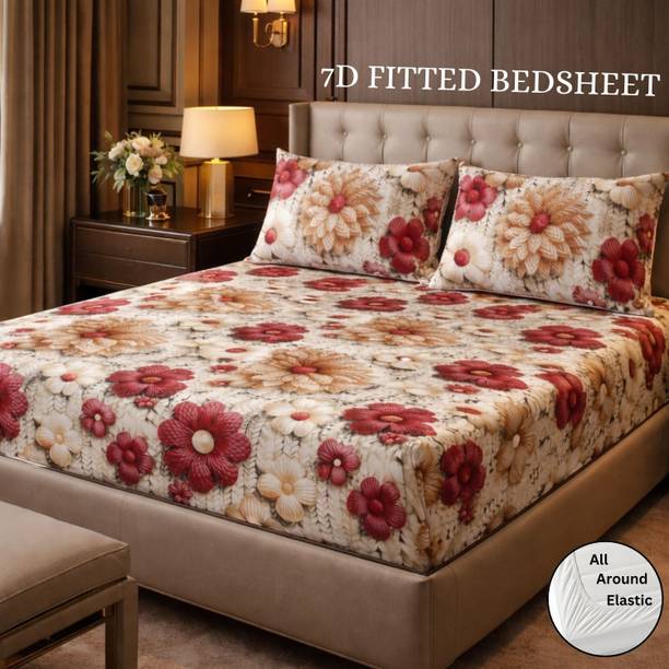 Swizier Cotton Double, King Fitted (Elastic) 450 TC Flo...