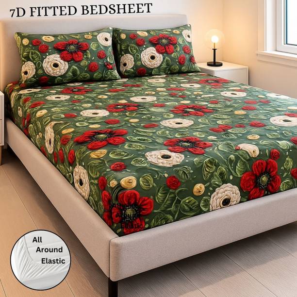Swizier Cotton Double, King Fitted (Elastic) 450 TC Flo...