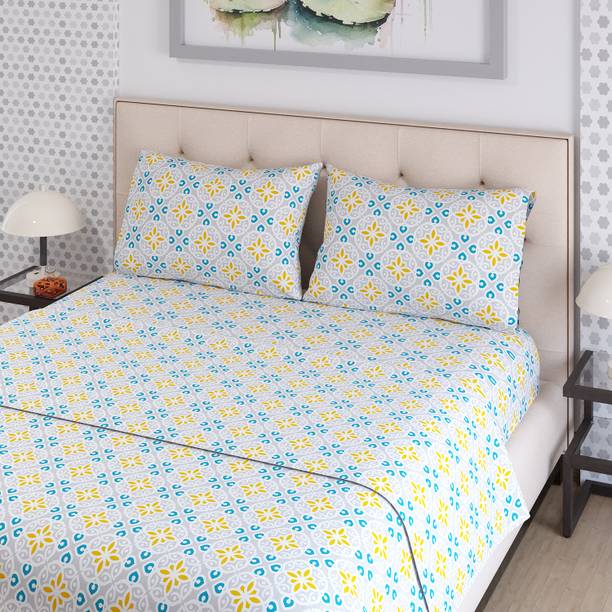 Layers 144 TC Cotton Double Printed Flat Bedsheet