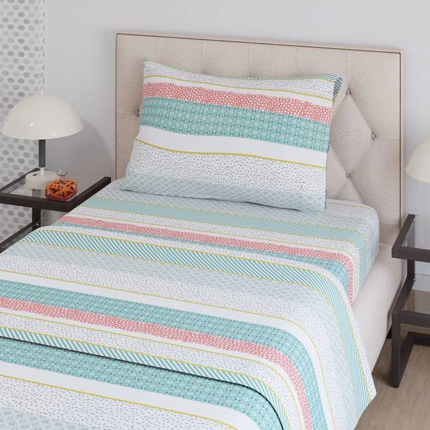 Layers 225 TC Cotton Blend Single Printed Flat Bedsheet