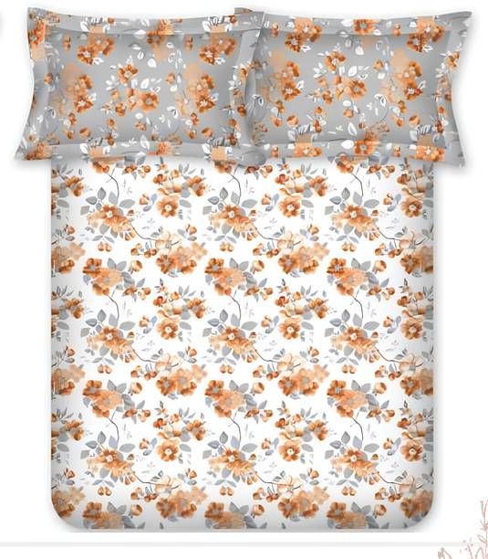 Bombay Dyeing 104 TC Cotton Single Floral Flat Bedsheet