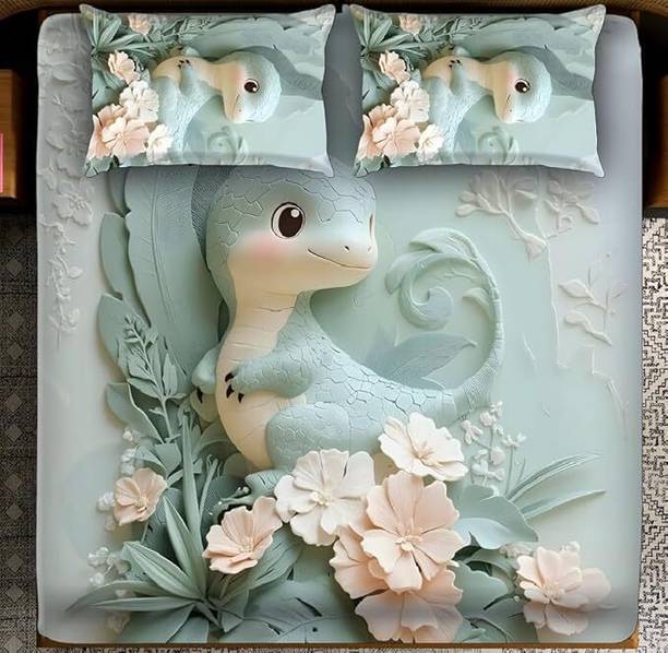 Goodrik Cotton King Flat 300 TC Cartoon Bedsheet