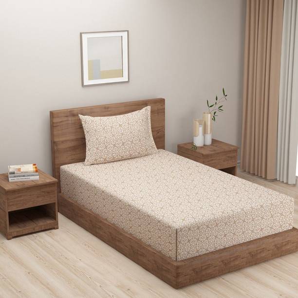 SWAYAM Cotton Single Flat 200 TC Printed 1 Bedsheet