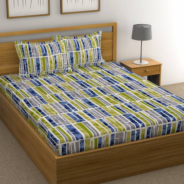 Huesland Cotton King Flat 144 TC Abstract Bedsheet