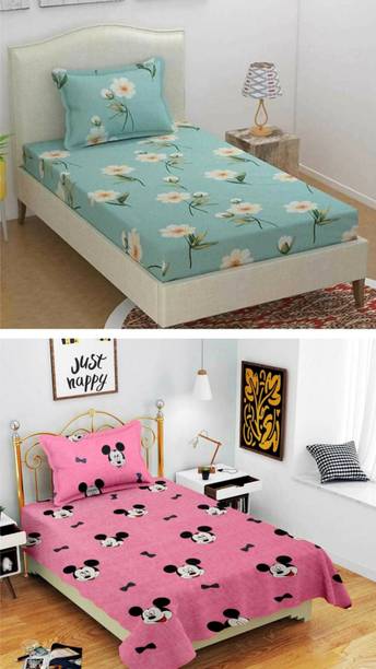 CREATURE Cotton Single Flat 220 TC Printed Bedsheet