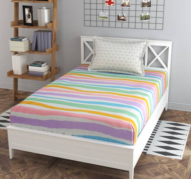 Mafatlal 180 TC Microfiber Single Abstract Flat Bedsheet