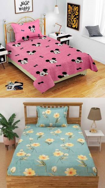 CREATURE Cotton Single Flat 220 TC Printed Bedsheet