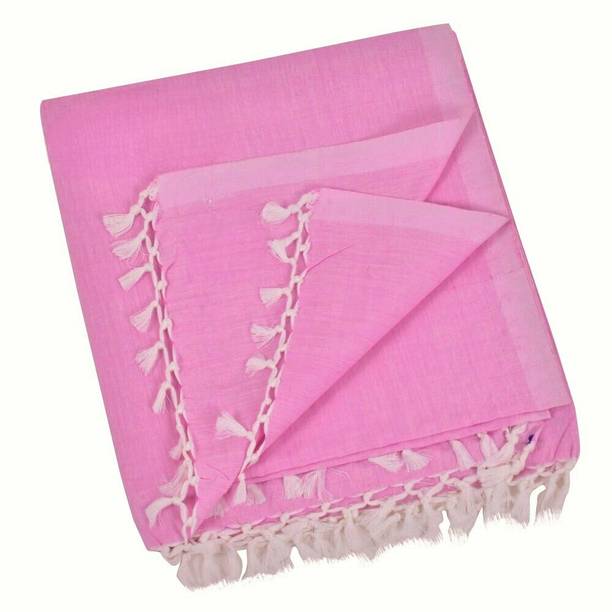 Amma Trenz Cotton Single Flat 200 TC Solid 1 Bedsheet with 2 Pillow Covers