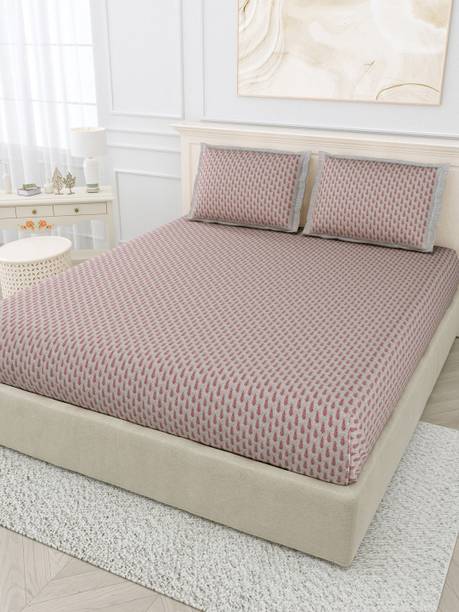 TRIDENT 160 TC Cotton King Floral Flat Bedsheet