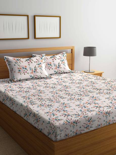 Bombay Dyeing Cotton King Flat 120 TC Floral 1 Bedsheet
