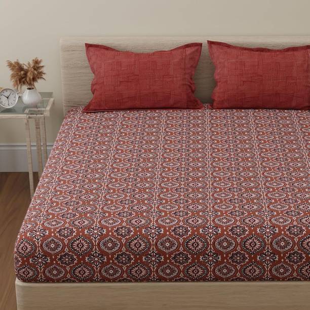 Huesland Cotton Double Flat 144 TC Paisley Bedsheet