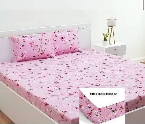 EXFAB Cotton King Fitted (Elastic) 244 TC Printed Bedsh...