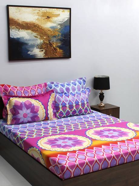 Bombay Dyeing 210 TC Cotton King Motifs Flat Bedsheet