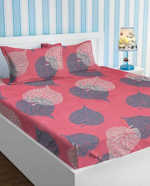 VAS COLLECTIONS Microfiber Double Flat 160 TC Floral 1 Bedsheet w