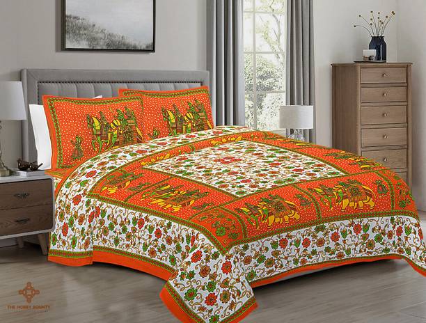 The Hobby Bounty Cotton King Flat 110 TC Printed Bedsheet