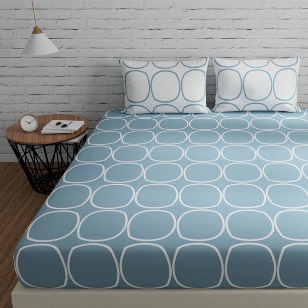 Huesland 144 TC Cotton Double Printed Flat Bedsheet