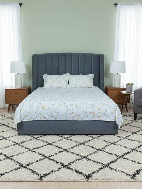 Cotton Double Flat 210 TC Printed 1 Summer Bedsheet with 2 Pillow Covers