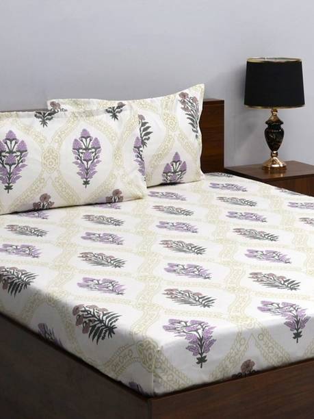Bombay Dyeing 164 TC Microfiber Double Floral Flat Bedsheet
