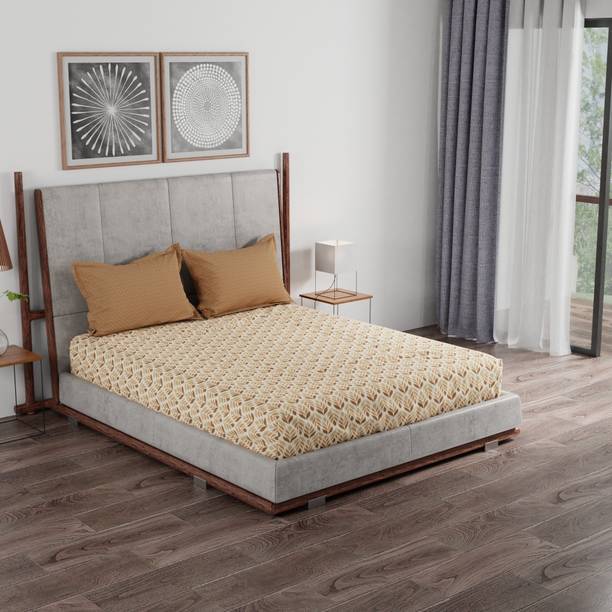 TRIDENT 120 TC Cotton Double Floral Flat Bedsheet